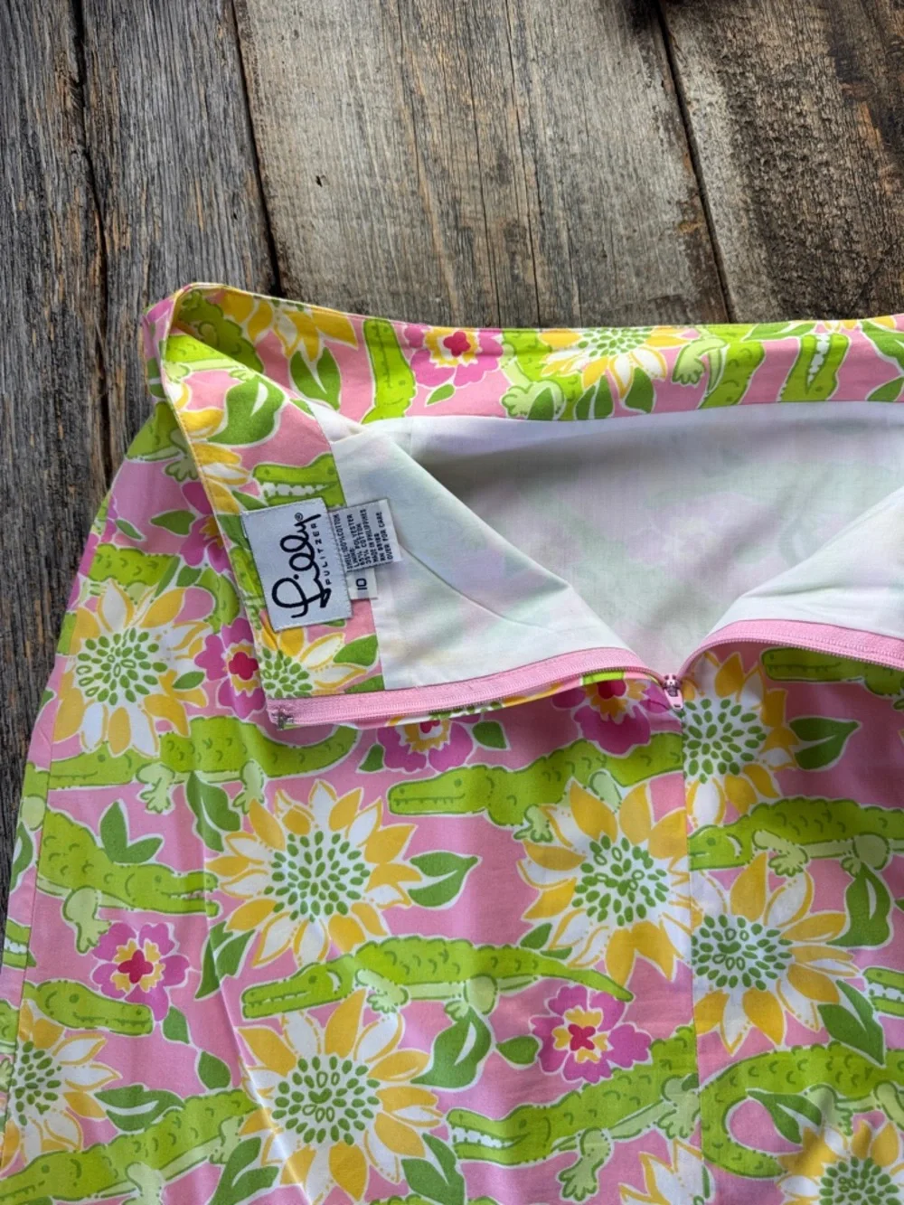 Lilly Pulitzer Croc Monsieur Skirt Size 10